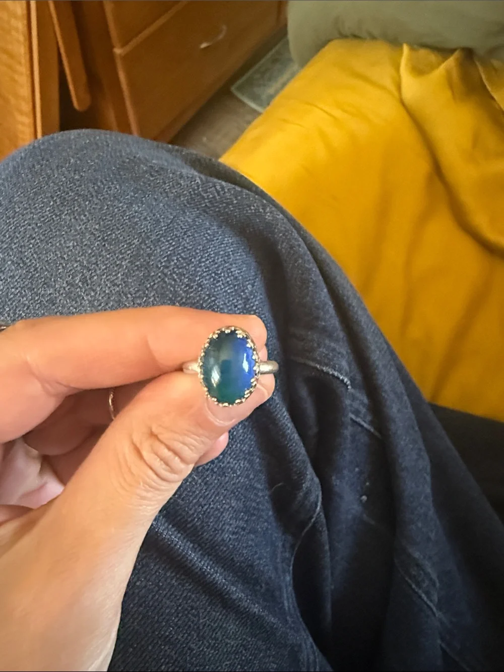 100% Sterling silver mood ring! Hand crafted off Etsy!